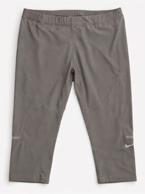 Nike Cropped Leggings Women L Gray Athletic Running Gym Activewear